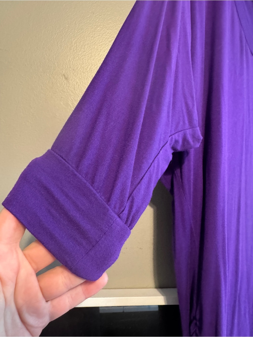 Made by Johnny Purple Oversized V-Neck Dolman Tunic Mini Dress L - Picture 3 of 8